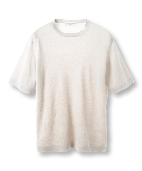 MEN'S BIGI（メンズビギ）の「【FILIPPO DE LAURENTIIS/フィリッポ デ ローレンティス】綿麻ハイゲージニットTEE（ニット/セーター・メンズ・ネイビー/ブルー/ダークブラウン/オフホワイト・02/01/03）」の3枚目の写真