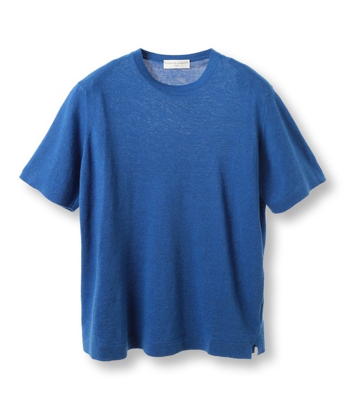 MEN'S BIGI（メンズビギ）の「【FILIPPO DE LAURENTIIS/フィリッポ デ ローレンティス】綿麻ハイゲージニットTEE（ニット/セーター・メンズ・ネイビー/ブルー/ダークブラウン/オフホワイト・02/01/03）」の2枚目の写真