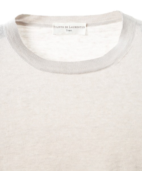 MEN'S BIGI（メンズビギ）の「【FILIPPO DE LAURENTIIS/フィリッポ デ ローレンティス】綿麻ハイゲージニットTEE（ニット/セーター・メンズ・ネイビー/ブルー/ダークブラウン/オフホワイト・02/01/03）」の5枚目の写真