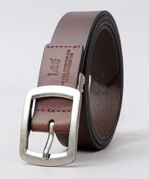 本革 シルバースクエアバックル レザーナローベルト 30mm（ベルト