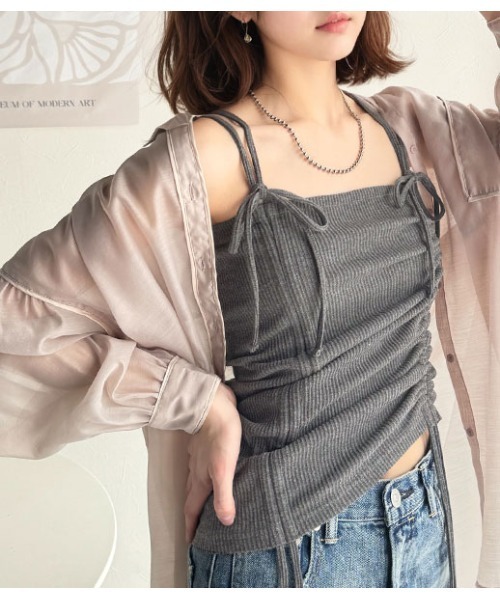 classicalelf(クラシカルエルフ)の「大人可愛いシルエット。マルチwayドロストビスチェキャミソール(キャミソール・レディース・アイボリー/ブラック/チャコール・X-LARGE/SMALL/MEDIUM/LARGE)」の3枚目の写真