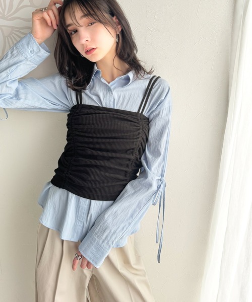 classicalelf(クラシカルエルフ)の「大人可愛いシルエット。マルチwayドロストビスチェキャミソール(キャミソール・レディース・アイボリー/ブラック/チャコール・X-LARGE/SMALL/MEDIUM/LARGE)」の11枚目の写真