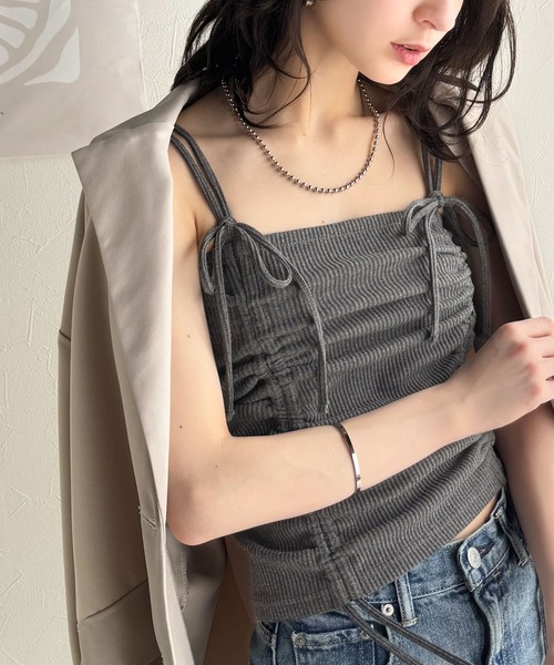classicalelf(クラシカルエルフ)の「大人可愛いシルエット。マルチwayドロストビスチェキャミソール(キャミソール・レディース・アイボリー/ブラック/チャコール・X-LARGE/SMALL/MEDIUM/LARGE)」の13枚目の写真