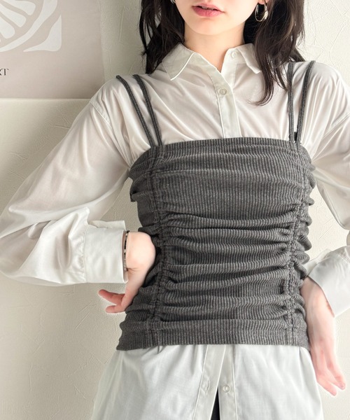 classicalelf(クラシカルエルフ)の「大人可愛いシルエット。マルチwayドロストビスチェキャミソール(キャミソール・レディース・アイボリー/ブラック/チャコール・X-LARGE/SMALL/MEDIUM/LARGE)」の16枚目の写真