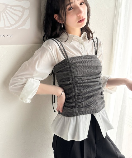 classicalelf(クラシカルエルフ)の「大人可愛いシルエット。マルチwayドロストビスチェキャミソール(キャミソール・レディース・アイボリー/ブラック/チャコール・X-LARGE/SMALL/MEDIUM/LARGE)」の18枚目の写真