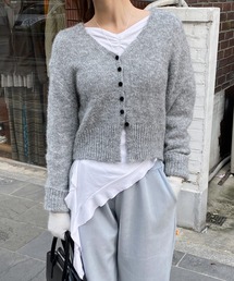 by muni:r（バイ ムニール）の「コットンキャンディボタンカーディガン（ニット/セーター）」