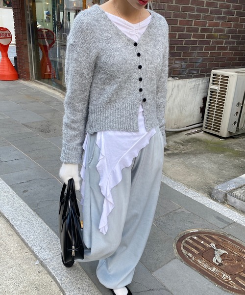 by muni:r（バイ ムニール）の「コットンキャンディボタンカーディガン（カーディガン/ボレロ・レディース・アイボリー/ブラウン/ブルー/グレー・FREE）」の22枚目の写真