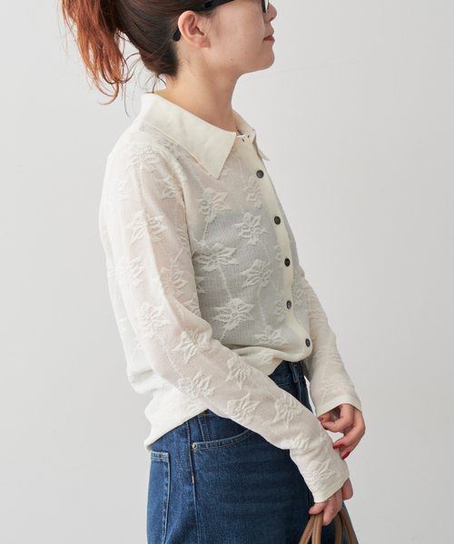 Spick & Span - スピックアンドスパン　レーシージャガードニット　ホワイト Spick & Span（スピックアンドスパン）の「レーシージャガードニット