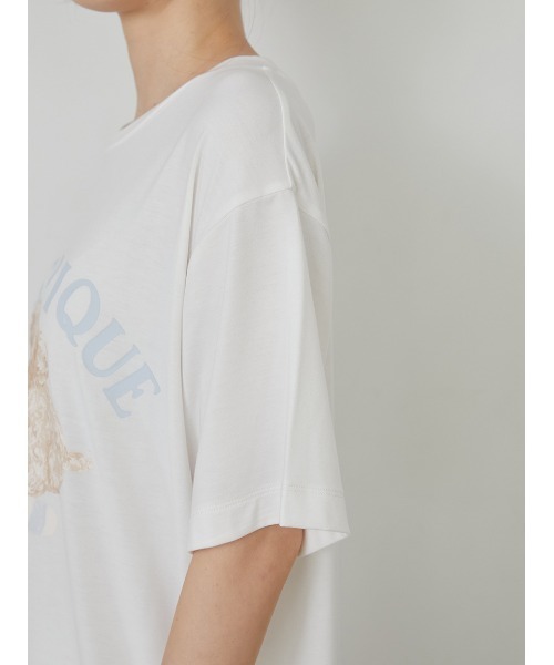 gelato pique（ジェラートピケ）の「トイプードルワンポイントTシャツ（ルームウェア/パジャマ・レディース・オフホワイト/グレー・FREE）」の15枚目の写真