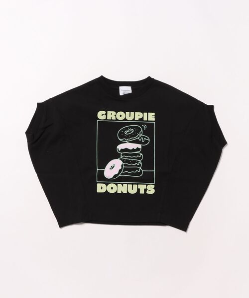 GROOVY COLORS(グルービーカラーズ)の「DONUTS Tent-sleeve Tee(Tシャツ/カットソー・キッズ・ブラック・110/120)」の2枚目の写真