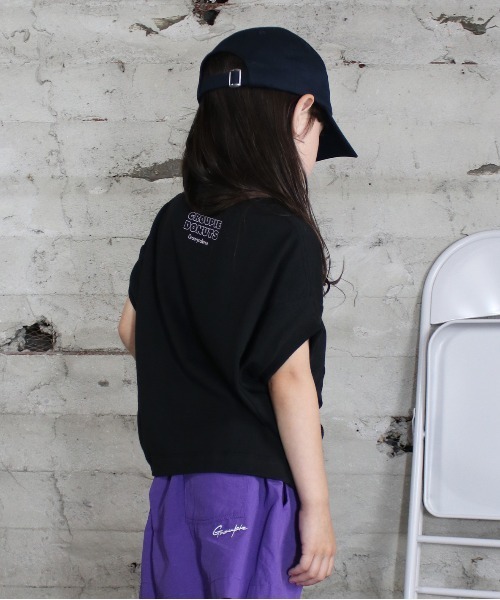GROOVY COLORS(グルービーカラーズ)の「DONUTS Tent-sleeve Tee(Tシャツ/カットソー・キッズ・ブラック・110/120)」の4枚目の写真