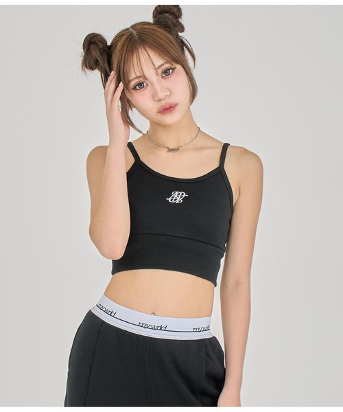 ANAP GｉRL（アナップガール）の「【ティーンズライン】スウェット刺繍 ブラトップ（M、Lサイズ（キャミソール・キッズ・グレー/ブラック/ライトブルー・M/L）」の2枚目の写真