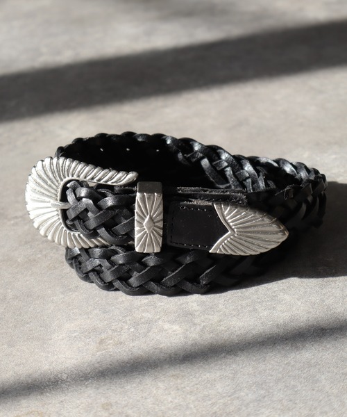 ADAM PATEK(アダムパテック)の「【ADAMPATEK/アダムパテック】braied leather belt(ベルト・メンズ・ブラック・FREE)」の1枚目の写真