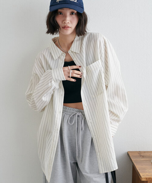 新色追加!/WEB限定】ダブルストライプシャツ（シャツ/ブラウス