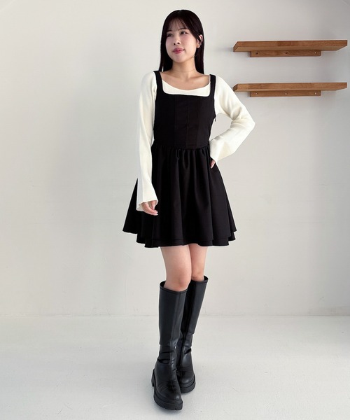 セール】2WAYフレアリブニット 314408（ニット/セーター）｜Heather