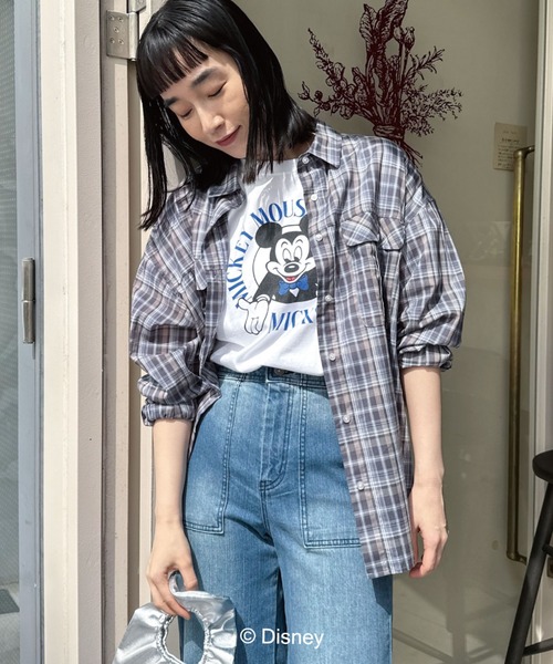 Doux archives（ドゥアルシーヴ）の「シアーチェックシャツ（シャツ/ブラウス・レディース・ブルー/ブラウン・38）」の22枚目の写真