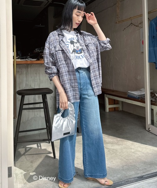 Doux archives（ドゥアルシーヴ）の「シアーチェックシャツ（シャツ/ブラウス・レディース・ブルー/ブラウン・38）」の19枚目の写真