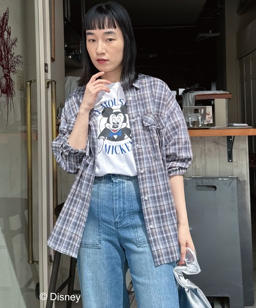 Doux archives（ドゥアルシーヴ）の「シアーチェックシャツ（シャツ/ブラウス・レディース・ブルー/ブラウン・38）」の21枚目の写真