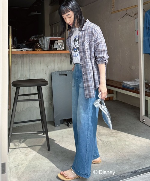 Doux archives（ドゥアルシーヴ）の「シアーチェックシャツ（シャツ/ブラウス・レディース・ブルー/ブラウン・38）」の17枚目の写真