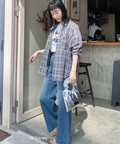 Doux archives（ドゥアルシーヴ）の「シアーチェックシャツ（シャツ/ブラウス・レディース・ブルー/ブラウン・38）」の20枚目の写真