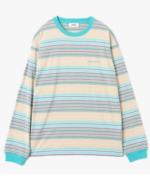 atmos(アトモス)の「atmos Multi-color Border LS T-shirt / アトモス マルチカラー ボーダー LS Tシャツ(Tシャツ/カットソー・メンズ・グリーン/ブラック・M/XL/L)」の3枚目の写真