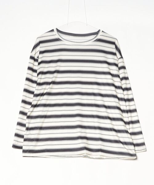 Per sist ence（パーシエンス）の「ビッグシルエットボーダーロンT（Tシャツ/カットソー・レディース・グリーン/レッド/ブラック・LARGE/X-LARGE/MEDIUM）」の22枚目の写真