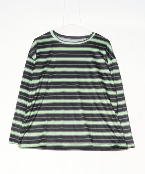 Per sist ence（パーシエンス）の「ビッグシルエットボーダーロンT（Tシャツ/カットソー・レディース・グリーン/レッド/ブラック・LARGE/X-LARGE/MEDIUM）」の8枚目の写真