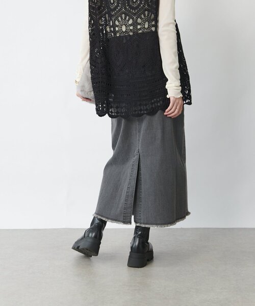 un dix cors（アンディコール）の「《低身長サイズ追加・オールシーズン着まわせる》デニムタイトスカート（デニムスカート・レディース・サックスブルー/ブルー/グレー・FREE/S）」の10枚目の写真