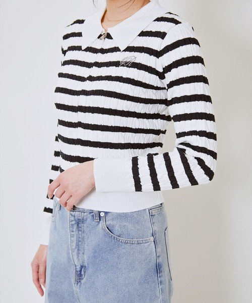 GORGE(ゴージ)の「《ケーブル編み×ジップアップ》レディース ニット カーディガン風トップス 羽織り 春秋冬(カーディガン/ボレロ・レディース・オフホワイト/その他/チャコール/ボルドー/ピンク/ライトブルー/ブラウン/ブルー/ブラック・F)」の20枚目の写真