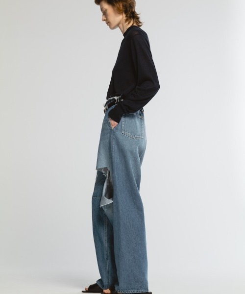【美品】CINOHハイウエストワイドデニム ハイウエストワイドデニム[INDIGO] | CINOH