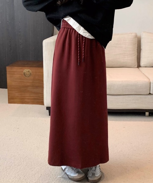 Miniministore(ミニミニストア)の「スウェットロングスカート バックスリット(スカート・レディース・ネイビー/ワインレッド/ブラック/グレー・FREE)」の18枚目の写真