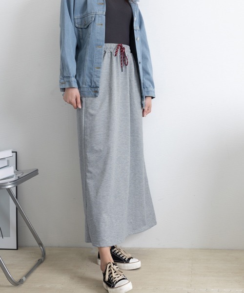 Miniministore(ミニミニストア)の「スウェットロングスカート バックスリット(スカート・レディース・ネイビー/ワインレッド/ブラック/グレー・FREE)」の6枚目の写真