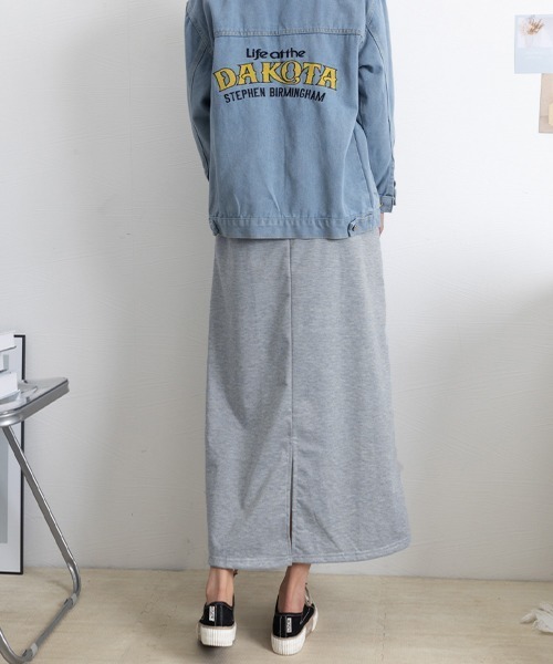 Miniministore(ミニミニストア)の「スウェットロングスカート バックスリット(スカート・レディース・ネイビー/ワインレッド/ブラック/グレー・FREE)」の7枚目の写真