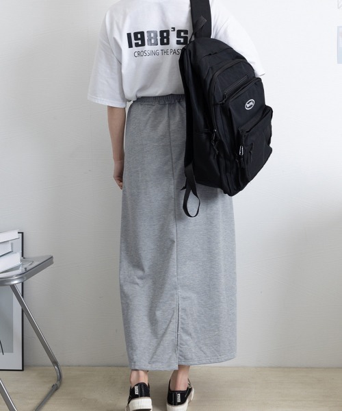 Miniministore(ミニミニストア)の「スウェットロングスカート バックスリット(スカート・レディース・ネイビー/ワインレッド/ブラック/グレー・FREE)」の9枚目の写真