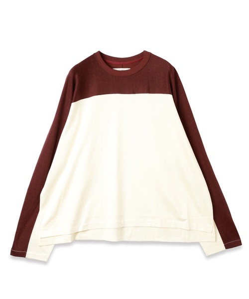 JIEDA(ジエダ)の「FOOT BALL L/S(Tシャツ/カットソー・メンズ・ブラック×ホワイト/ブラウン系1/ブラウン系2・ONESIZE)」の3枚目の写真