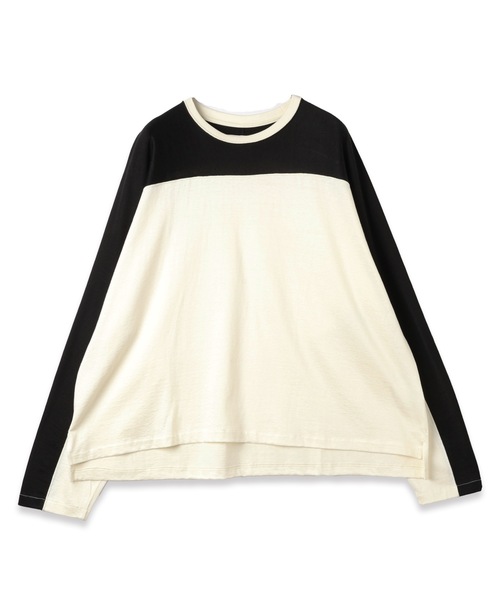 JIEDA(ジエダ)の「FOOT BALL L/S(Tシャツ/カットソー・メンズ・ブラック×ホワイト/ブラウン系1/ブラウン系2・ONESIZE)」の2枚目の写真