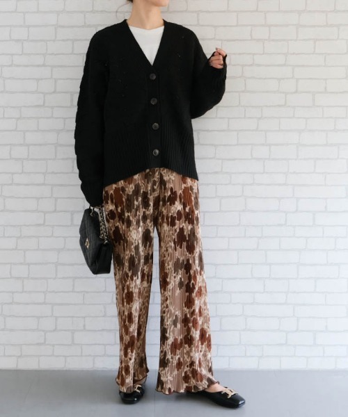 aquagarage（アクアガレージ）の「柄プリーツパンツ（その他パンツ・レディース・ブラウン系その他2/ブラック系その他2/ブルー系その他2/グレー系その他/ブラウン系その他/ブルー系その他3・M/L）」の12枚目の写真