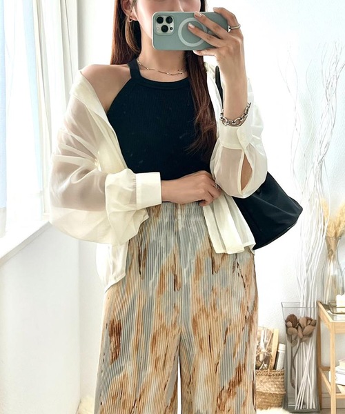 aquagarage（アクアガレージ）の「柄プリーツパンツ（その他パンツ・レディース・ブラウン系その他2/ブラック系その他2/ブルー系その他2/グレー系その他/ブラウン系その他/ブルー系その他3・M/L）」の22枚目の写真