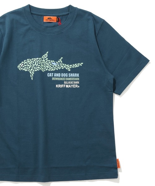 KRIFF MAYER Kid's Collection(クリフメイヤーキッズコレクション)の「【綿100%】楽LUCK-T(サメ)(Tシャツ/カットソー・キッズ・オレンジ/チャコール/オフホワイト/ネイビー・130/150/120/170/160/140)」の3枚目の写真
