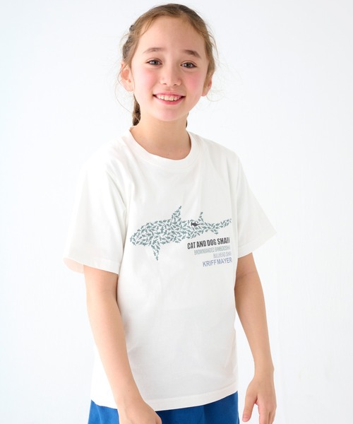 KRIFF MAYER Kid's Collection(クリフメイヤーキッズコレクション)の「【綿100%】楽LUCK-T(サメ)(Tシャツ/カットソー・キッズ・オレンジ/チャコール/オフホワイト/ネイビー・130/150/120/170/160/140)」の5枚目の写真