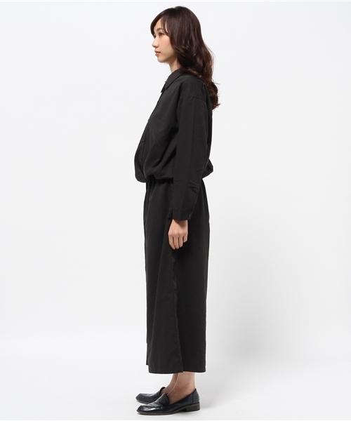 LBC(エルビーシー)の「ポリエステルレーヨンワイドサロペット(サロペット/オーバーオール・レディース・ダークグレー/オリーブ・LARGE/MEDIUM)」の3枚目の写真