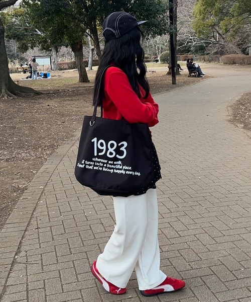 napinna maison（ナピナメゾン）の「【napinna maison×4sisters】ロゴビッグトートバッグ（トートバッグ・レディース・ブラック系/ブルー系/ネイビー系/アイボリー系・FREE）」の18枚目の写真