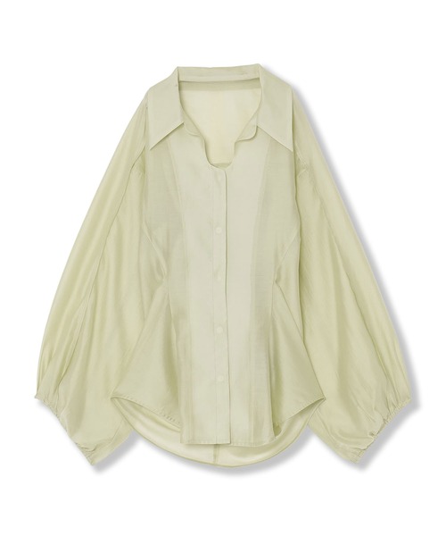 THINGS THAT MATTER（シングス ザット マター）の「SHEER VOLUME SLEEVE SHIRT / シアーボリュームスリーブシャツ（シャツ/ブラウス・レディース・ライム/ラベンダー/ブラック・FREE）」の13枚目の写真