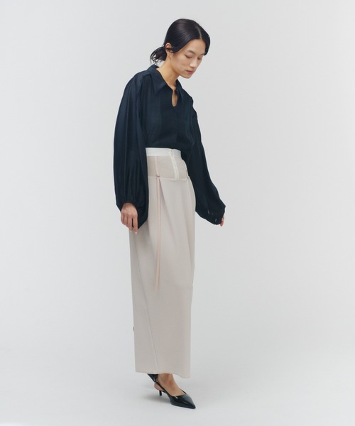 THINGS THAT MATTER（シングス ザット マター）の「SHEER VOLUME SLEEVE SHIRT / シアーボリュームスリーブシャツ（シャツ/ブラウス・レディース・ライム/ラベンダー/ブラック・FREE）」の9枚目の写真