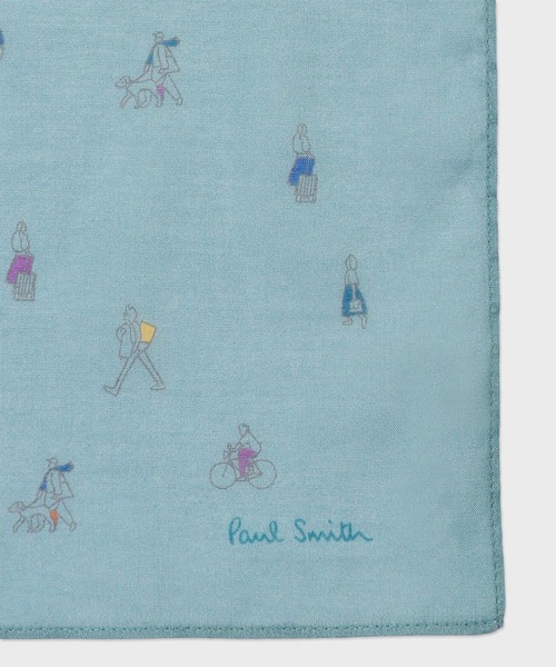 Paul Smith（ポールスミス）の「“Paul's People” ハンカチ【150356 HANK】（ハンカチ/ハンドタオル・メンズ・ネイビー/ライトグリーン/ライトピンク・FREE）」の4枚目の写真