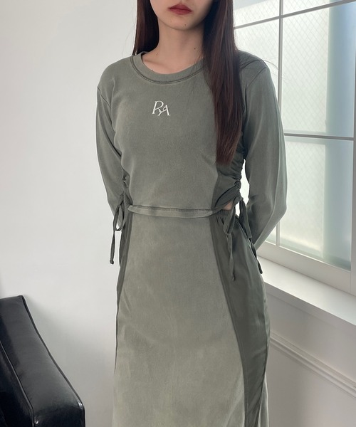 ROGER AND RAW（ロジャーアンドロウ）の「ナイロン切替ギャザーワンピース（ワンピース・レディース・グレー/カーキ/ブラック・FREE）」の18枚目の写真