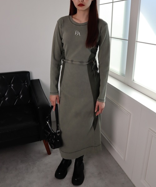 ROGER AND RAW（ロジャーアンドロウ）の「ナイロン切替ギャザーワンピース（ワンピース・レディース・グレー/カーキ/ブラック・FREE）」の22枚目の写真