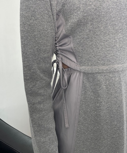 ROGER AND RAW（ロジャーアンドロウ）の「ナイロン切替ギャザーワンピース（ワンピース・レディース・グレー/カーキ/ブラック・FREE）」の14枚目の写真