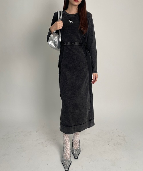 ROGER AND RAW（ロジャーアンドロウ）の「ナイロン切替ギャザーワンピース（ワンピース・レディース・グレー/カーキ/ブラック・FREE）」の6枚目の写真