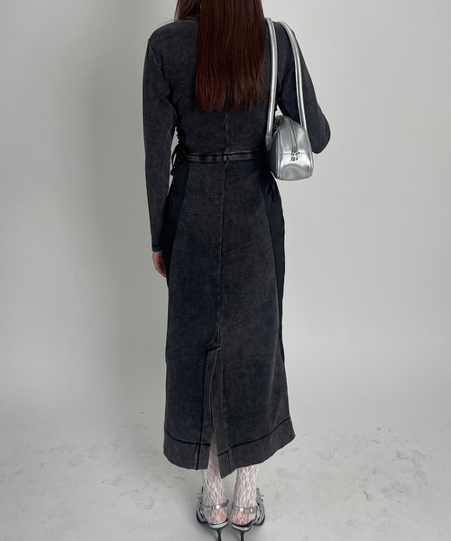 ROGER AND RAW（ロジャーアンドロウ）の「ナイロン切替ギャザーワンピース（ワンピース・レディース・グレー/カーキ/ブラック・FREE）」の7枚目の写真